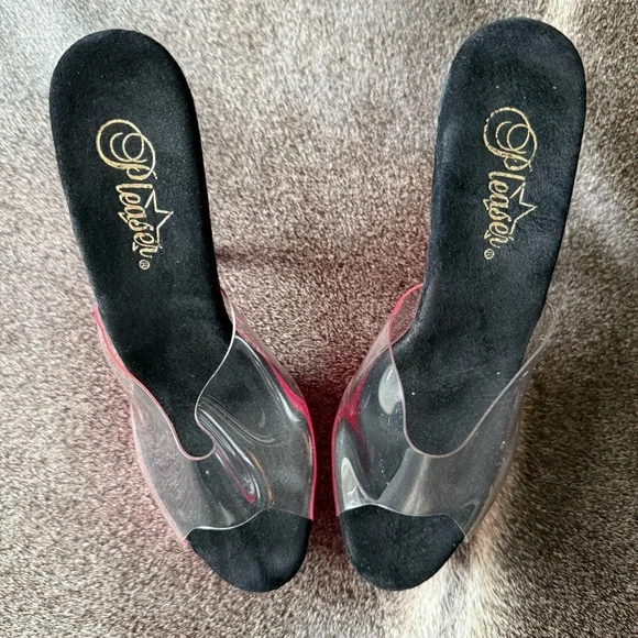 Adore-701UV Pink Platform Mules - Picture 3 of 9